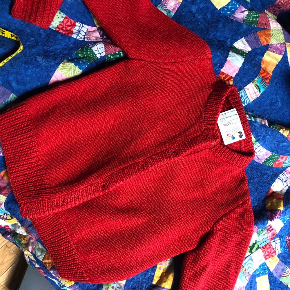 Red knit sweater vintage